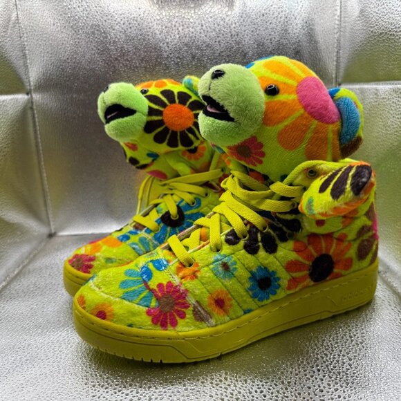 Size 6 Adidas‎ Jeremy Scott Teddy Bear Mens Green Athletic Sneakers G61076 - Picture 6 of 10
